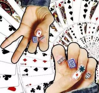 个性创意扑克数字美甲贴纸图案